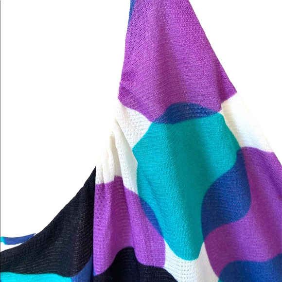 INC multicolored polka dot, wrap-around tank top blouse, medium, bow detailing - Picture 4 of 8